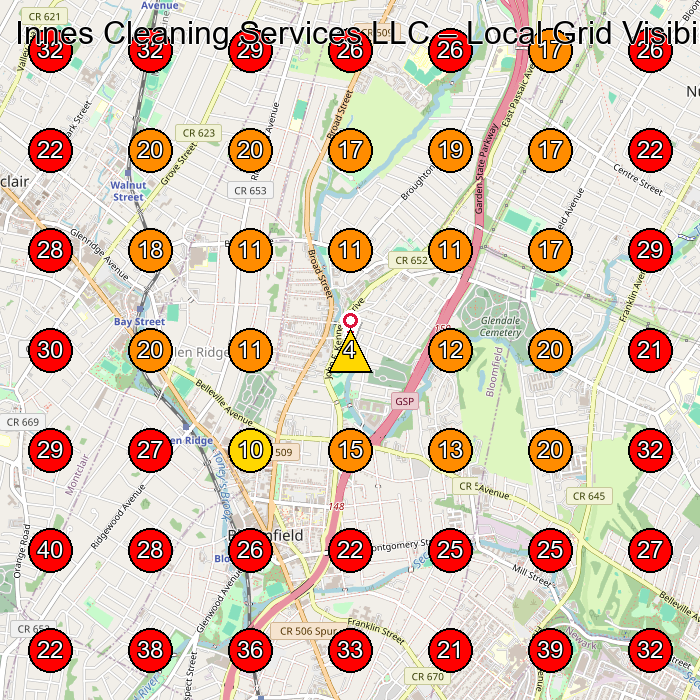 Innes Cleaning Services LLC GeoGrid visibility map for House Cleaning Service in None